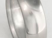 An unadorned titanium ring.