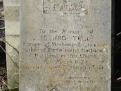 The gravestone of Jethro Tull, agricultural pioneer, in St Bartholomew's churchyard, Lower Basildon, Berkshire, England.