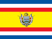 Bandera Estatal de la República de Guatemala. Introducida el 31 de Mayo de 1858.
