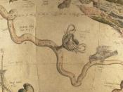 Hydra, Corvus and Crater constellations from the Mercator celestial globe.