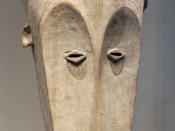 Fang mask used for the ngil ceremony, an inquisitorial search for sorcerers. Wood, Gabon, 19th century.