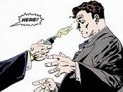 Harvey Dent gets half a faceful of acid in Batman: The Long Halloween.