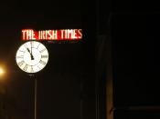 Irish Times clock on the new building at Townsend Street, Dublin.