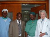 Australian obstetrician and gynaecologist Catherine Hamlin (born 1924), member of the Order of Australia and recipient of the 2009 Right Livelihood Award, with young doctors from Africa at the Addis Abeba Fistula Hospital which was founded in 1974 by her 