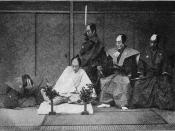 Seppuku with ritual attire and second (staged).
