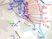 English: (Map of actions in the Battle of Gettysburg, second day, Culp's Hill, evening battle. Drawn by Hal Jespersen in Macromedia Freehand. Graphic source file is available at http://www.posix.com/CWmaps/ New version improves accuracy of unit positions 