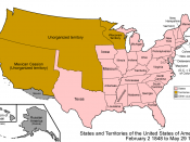 Map of the states and territories of the United States as it was from February 1848 to May 1848. On February 2 1848, as a result of the Mexican-American War, Mexico ceded a large portion of its land to the United States. On May 29 1848, most of Wisconsin 