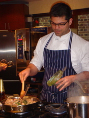 English: Alejandro Saravia hosts Peruvian Cuisine cooking classes at the Electrolux Cooking School in Melbourne