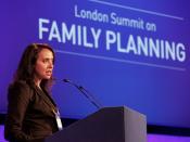 Kshama Roberts, Senior Marketing Director, Merck for Mothers, speaking at the London Summit on Family Planning