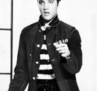 A photograph promoting the film Jailhouse Rock depicts singer Elvis Presley.