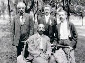 Left: Niagara Movement leaders W.E.B. Du Bois (seated), and (left to right) J.R. Clifford, L.M. Hershaw, and F.H.M. Murray at Harpers Ferry.