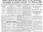 The New York Times uses an unusually large headline to announce the Armistice with Germany at the end of World War I.