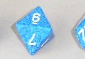 English: Platonic-solids set of five dice, (from left) tetrahedron (d4), cube (d6), octahedron (d8), dodecahedron (d12), and icosahedron (d20).