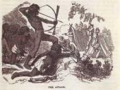 American indians attacking prospectors