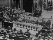 English: President Woodrow Wilson addresses the United States Congress early in his first term.
