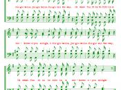English: A rendition of the musical notation for the chorus of 