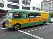 English: 'Mary Jane the Cannabus', the vehicle of a NORML cannabis activism group, seen in Auckland, New Zealand.