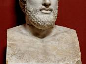 Bust of Pericles bearing the inscription “Pericles, son of Xanthippus, Athenian”. Marble, Roman copy after a Greek original from ca. 430 BC.