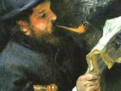 Claude Monet Reading (1872) by Renoir