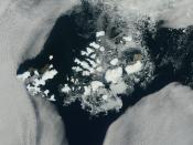 Franz Josef Land, NASA satellite image, August 2011.