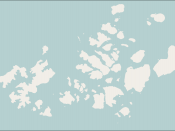 Map of Franz Josef Land archipelago in the Arctic Ocean north of Russia