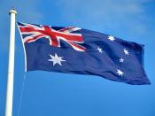 English: Australian flag seen flying in Toowoomba, Queensland.