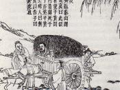 A Ming Dynasty print drawing of Confucius on his way to the Zhou Dynasty capital of Luoyang.