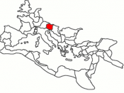 English: Roman Empire with Noricum highlighted