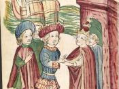 Otto IV and Pope Innocent III shake hands