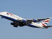 Boeing 747-400 takes off from London Heathrow Airport