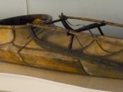 Collection of the Arktikum in Rovaniemi, Finland. This kayak appears to be built in the Nunivak Island style.