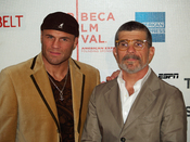Randy Couture and David Mamet at the premiere of Redbelt at the 2008 Tribeca Film Festival.