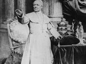 English: Pope Pius IX standing in front of his papal tiara. fairuse