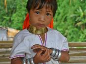 A young Kayan girl from Myanmar in northern Thailand refugee camp.