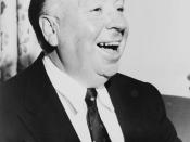 Alfred Hitchcock, head-and-shoulders portrait, facing right
