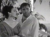 Screenshot of Ava Gardner and Richard Burton from the trailer for the film The night of the iguana.