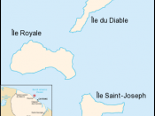 Map of the Salvation Islands (Îles du Salut), off the coast of French Guiana.