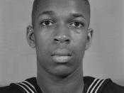 United States Naval Reserve portrait of John Coltrane. This is an official service photograph.