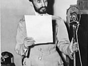 Haile Selassie, Emperor of Ethiopia, photographed during a radio broadcast