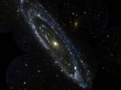 Andromeda Galaxy, a spiral galaxy in the local group, imaged in ultraviolet light