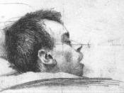 English: Drawing by William James of his brother, Garth Wilkinson (
