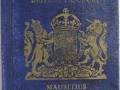 English: Passport of British Mauritius