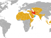 Map of predominantly Sunni or Shi'a regions in the world
