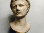 English: Bust of Gaius Julius Caesar Augustus Octavius, first Roman Emperor. 27 BC - 14 AD, Marble. cm 42 From Rome, Via Merulana Capitoline Museum, Rome.