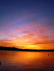 English: colourful sunset. knysna, south africa. slightly photoshopped to enhance the colours.