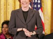 singer, dancer, comedienne, and actress Carol Burnett, receiving a Presidential Medal of Freedom in 2005