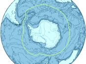English: The Antarctica region and its boundary, the Antarctic Convergence.