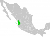 Map of the former Mexican territory of Tepic