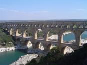 Pont du Gard in France is a Roman aqueduct built in c. 19 BC. It is a World Heritage Site.