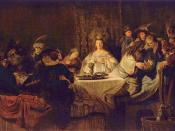 Rembrandt's depiction of Samson's marriage feast